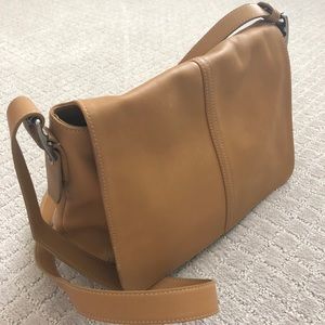 Authentic tan/beige leather Coach bag